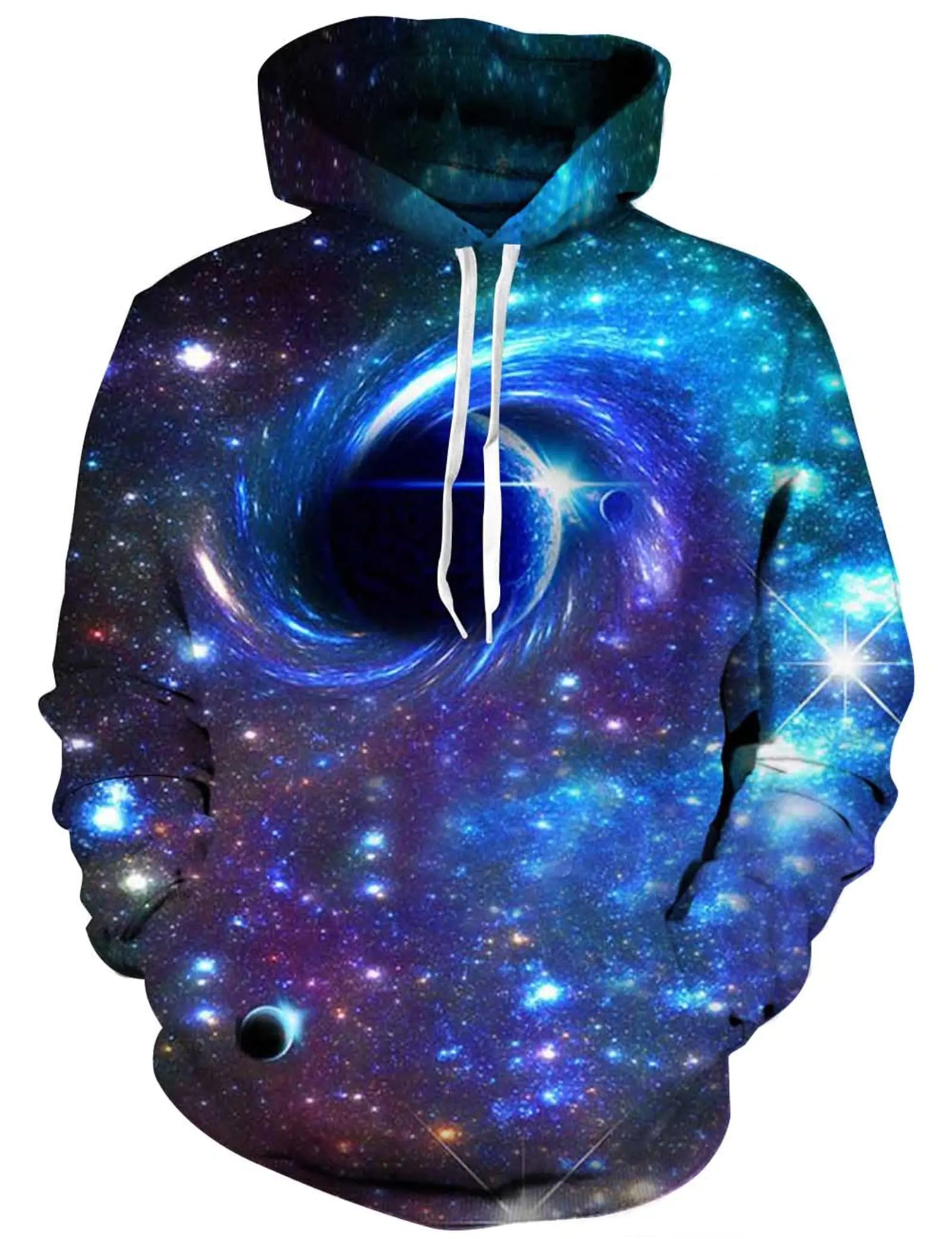 Yasswete Unisex 3D Space Print Hoodies with Big Pocket