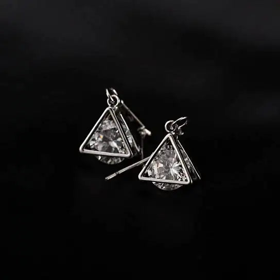Charmed Earrings With 2ct CZ In Gold And Silver