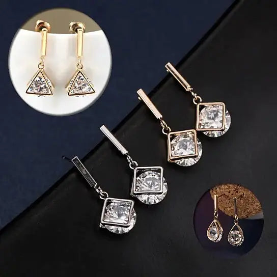 Charmed Earrings With 2ct CZ In Gold And Silver