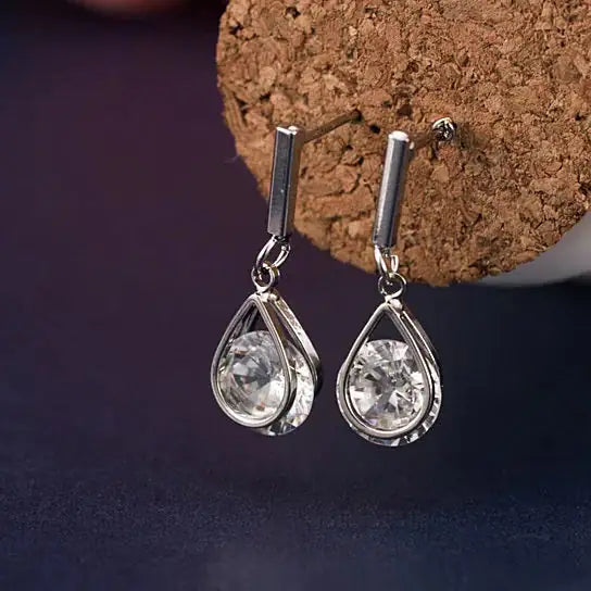 Charmed Earrings With 2ct CZ In Gold And Silver