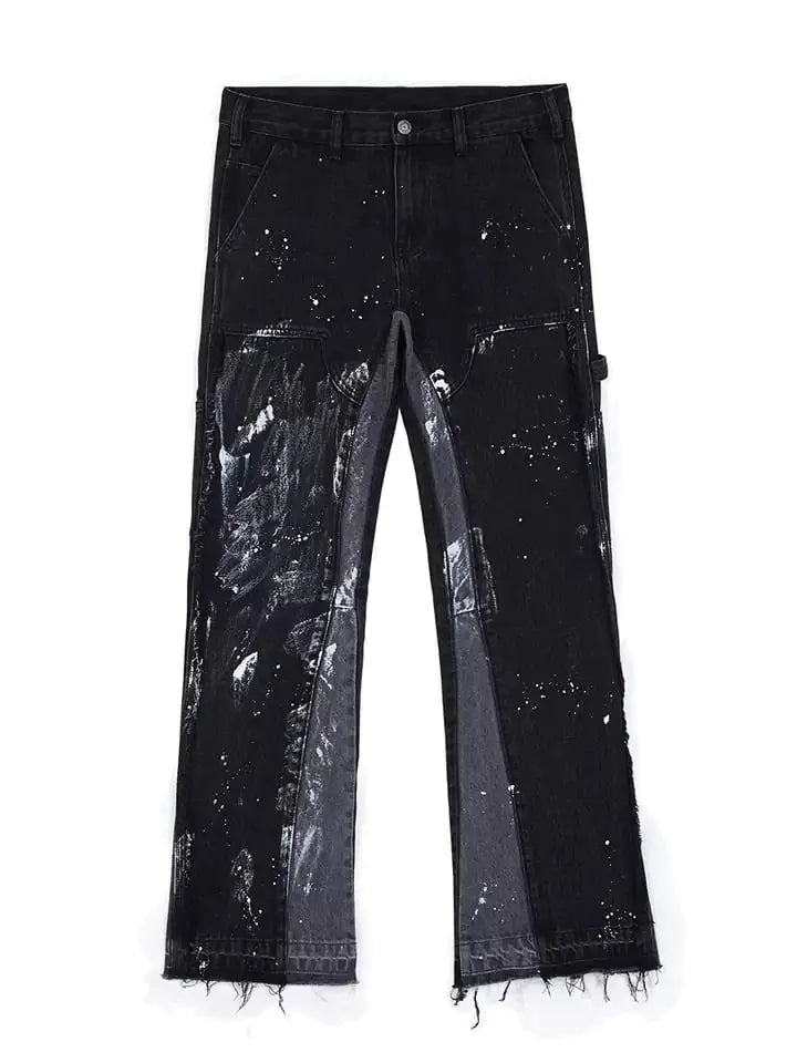 Retro Flared Denim Trousers with Boneless Stitching