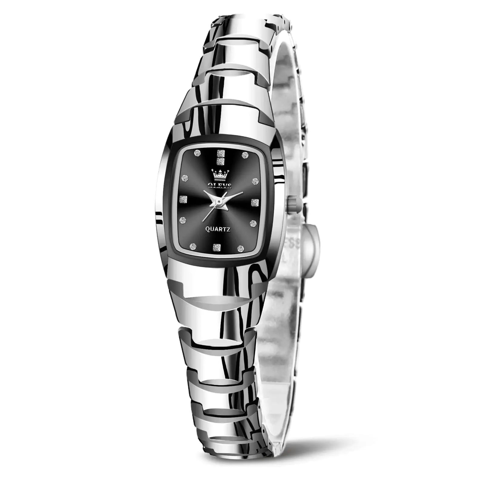 OLEV’S Women’s Square Quartz Watch – Waterproof Stainless Steel