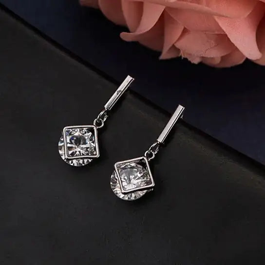 Charmed Earrings With 2ct CZ In Gold And Silver